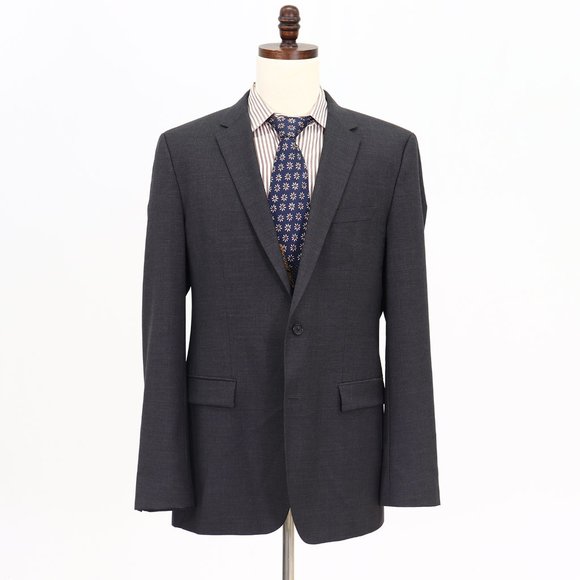 Hugo Boss 44L Gray Solid 2-Button Sport Coat Blazer Jacket B181